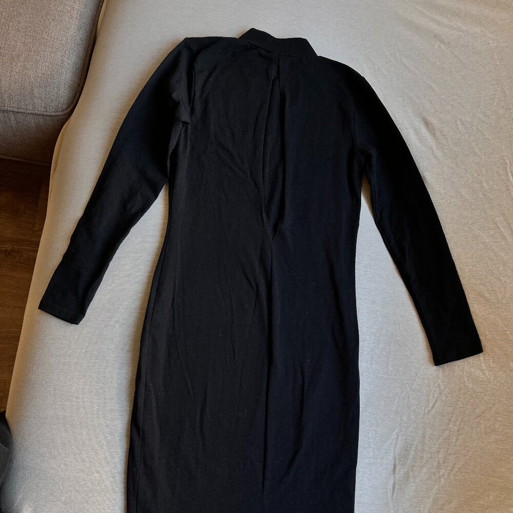 American Apparel Black Turtleneck Midi Dress